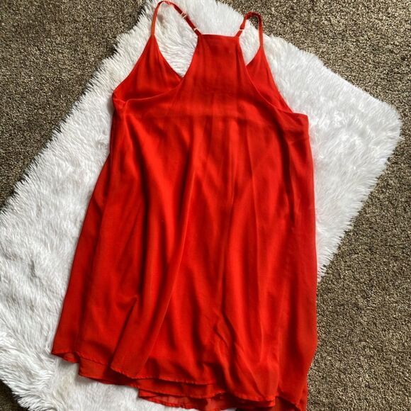 Mine Dress Orange Lightweight Flowy Spaghetti Adjustable Straps Women’s Sz Small - Picture 4 of 8